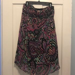 Tibi Multi Paisley strapless Cocktail Dress